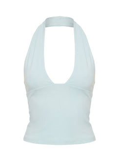 Daily Define Halter Vest Top Blue