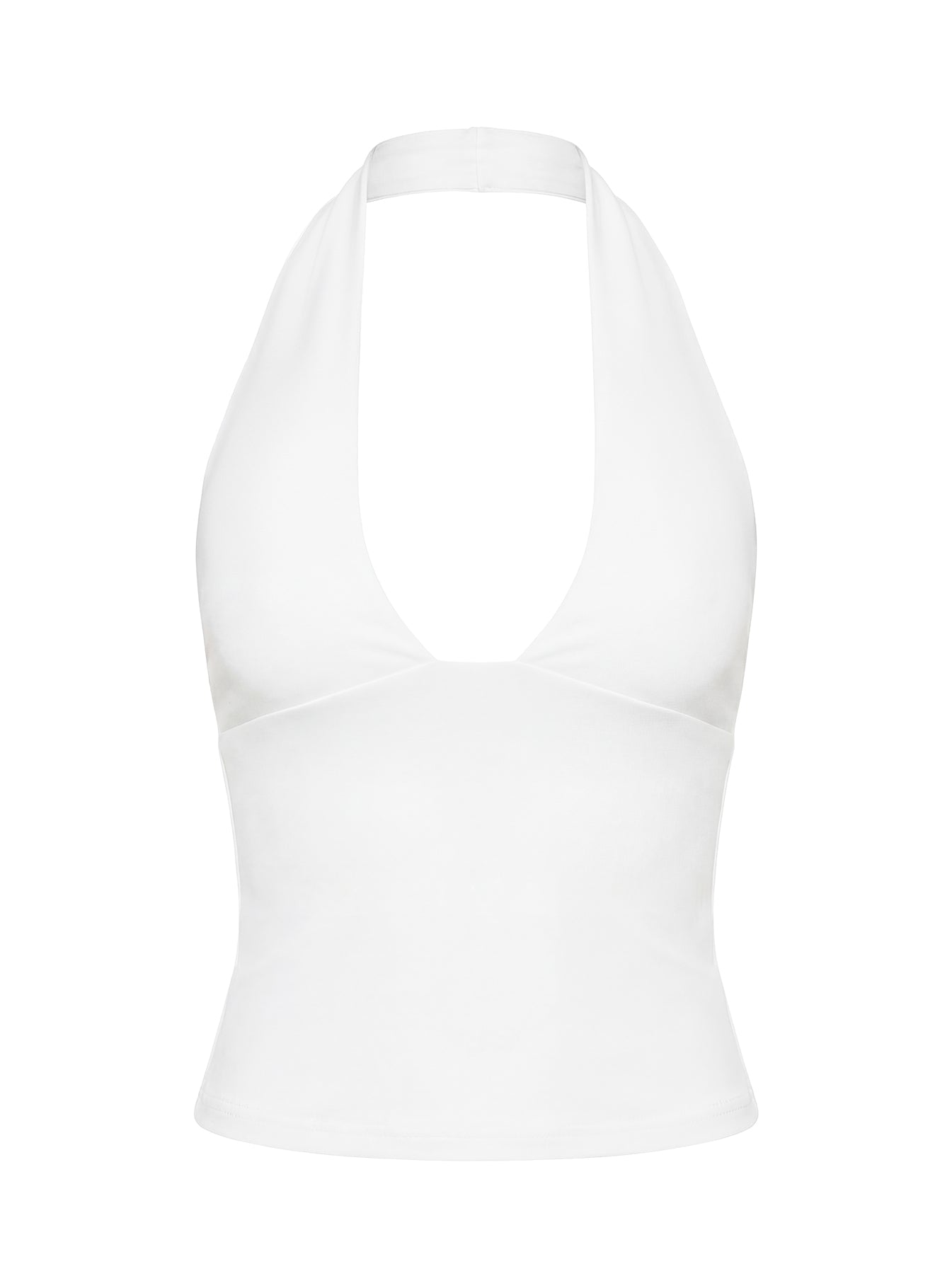 Daily Define Halter Vest Top White