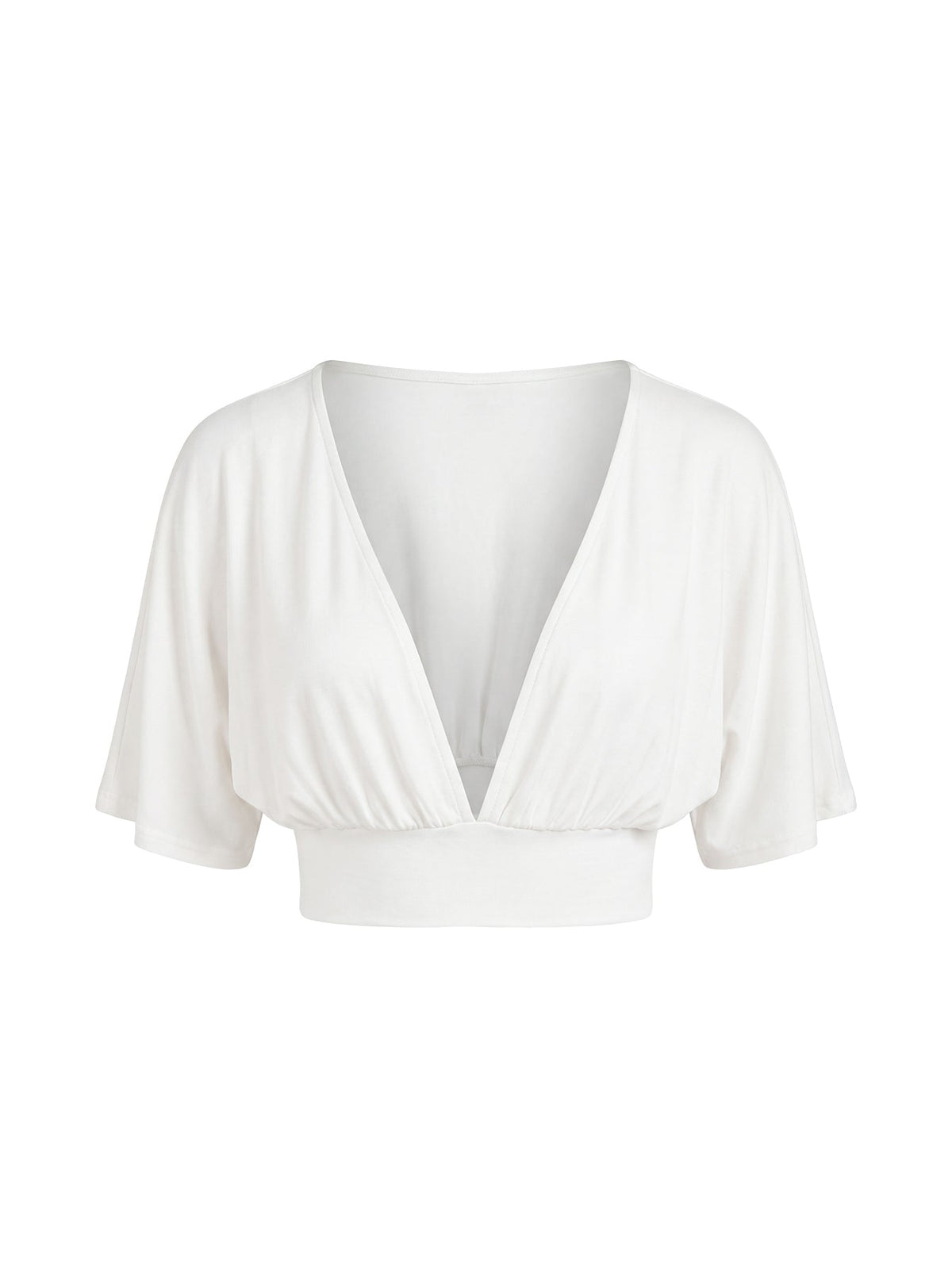 Clarenza Micro Jersey Crop Top White