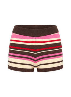 Cleoh Knit Shorts Pink / Brown Stripe