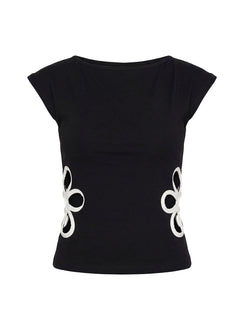 Currents Cut Out Detail Top Black