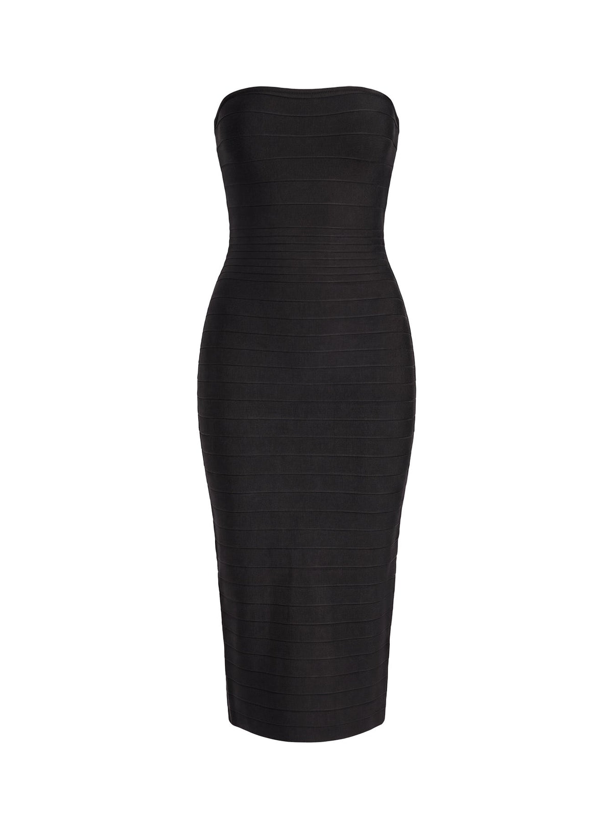 Eastonn Trägerloses Wickelkleid Midi Schwarz