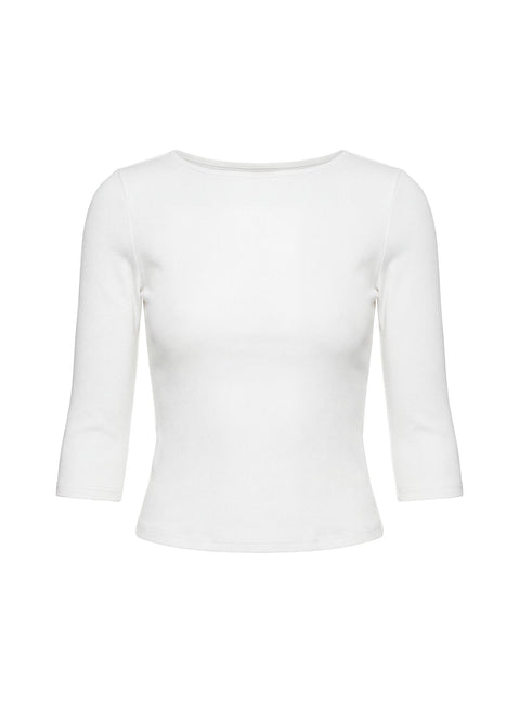 Elaia 3/4 Sleeve Top White