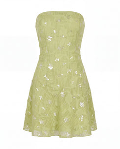 Elorra Strapless Mini Dress Green