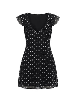I Guess So Mini Dress Black Polka Dot