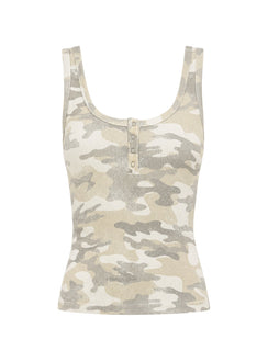 Islana Henley Tank Top Camo