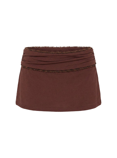Jannelle Foldover Mini Skort Brown