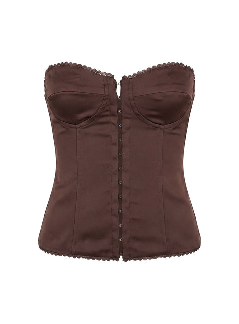 Jazzy Strapless Corset Top Chocolate