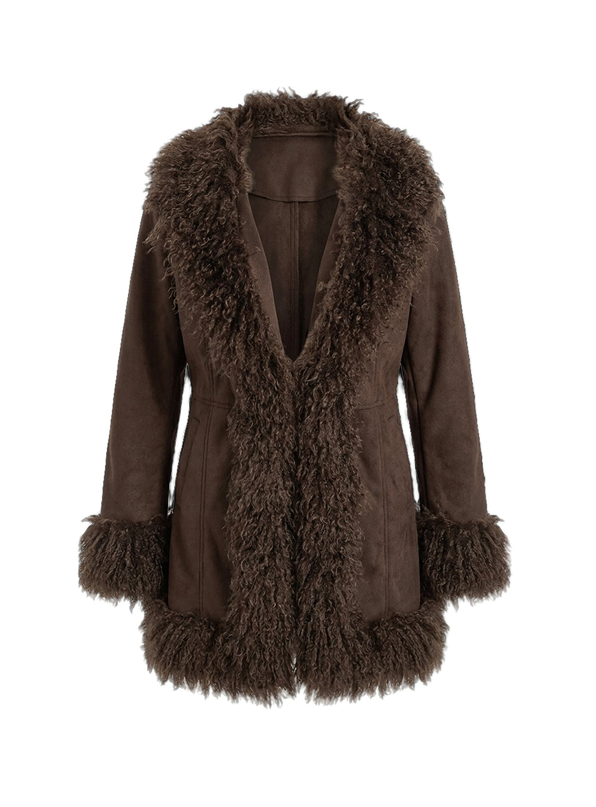 Josefina Jacke mit Kunstpelzdetails Schoko