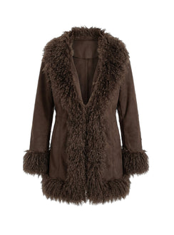 Josefina Jacke mit Kunstpelzdetails Schoko
