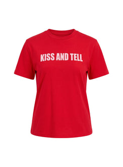 Kiss And Tell Graphic Relaxed Tee Red