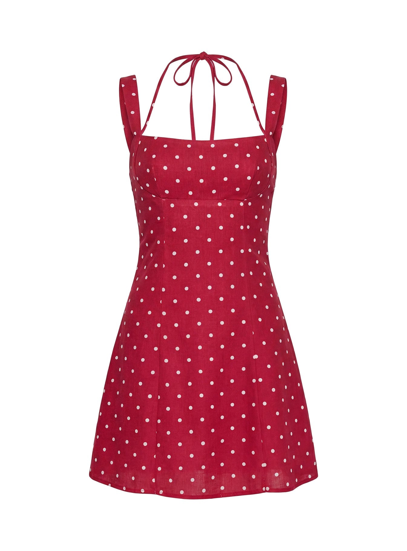Kourtnae Halter Mini Dress Red Polka Dot