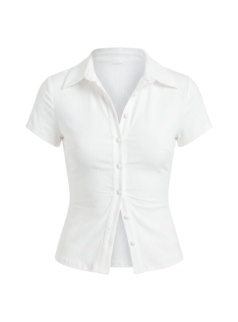 Lift Off Button Up Top White