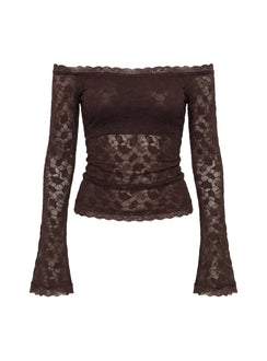 Mochapella Off The Shoulder Top Brown