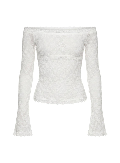 Mochapella Off The Shoulder Top White