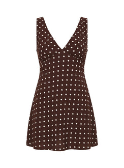 Nellie Mini Dress Brown Polka Dot