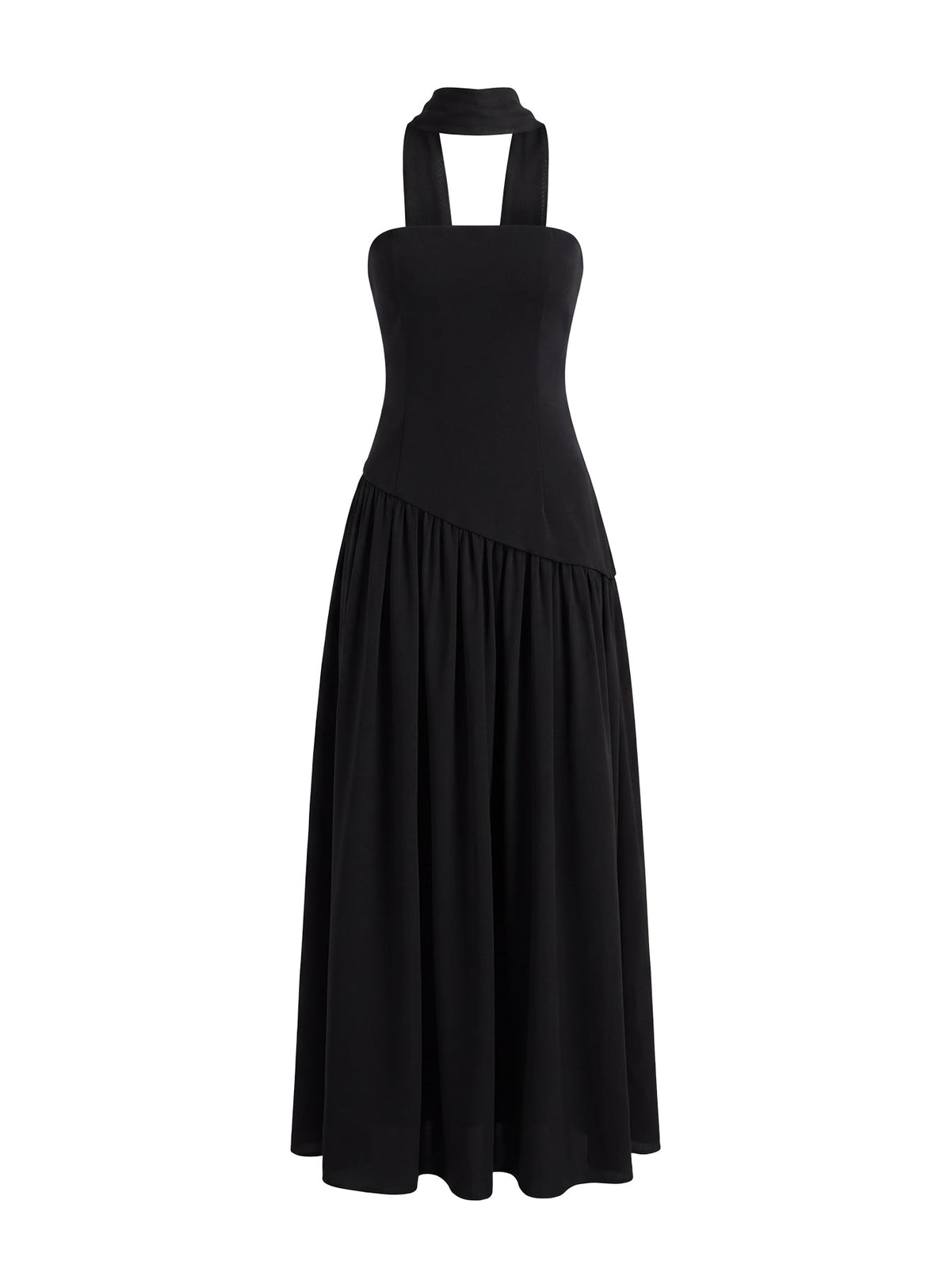 Odela Strapless Drop Waist Maxi Dress Black