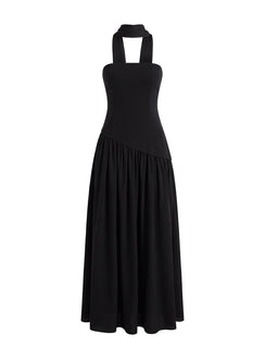 Odela Strapless Drop Waist Maxi Dress Black