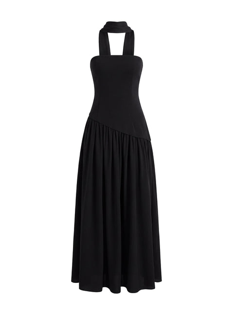Odela Strapless Drop Waist Maxi Dress Black