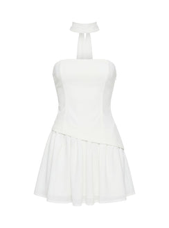 Odela Strapless Drop Waist Mini Dress White