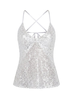 Opaline Sequin Cami Top Silver
