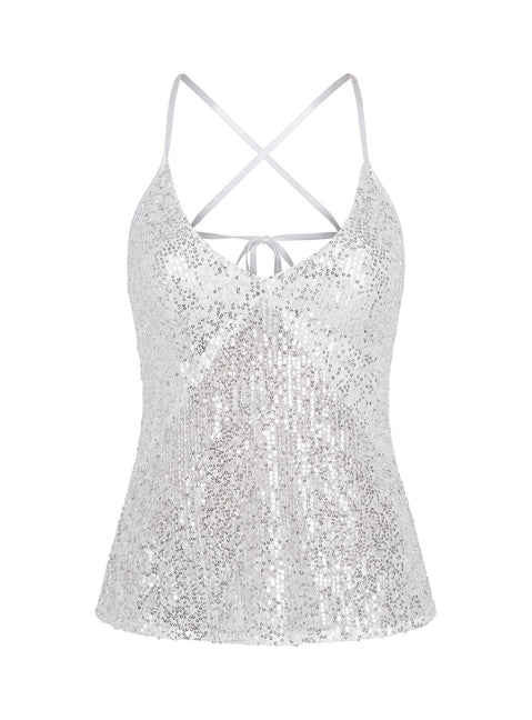 Opaline Sequin Cami Top Silver