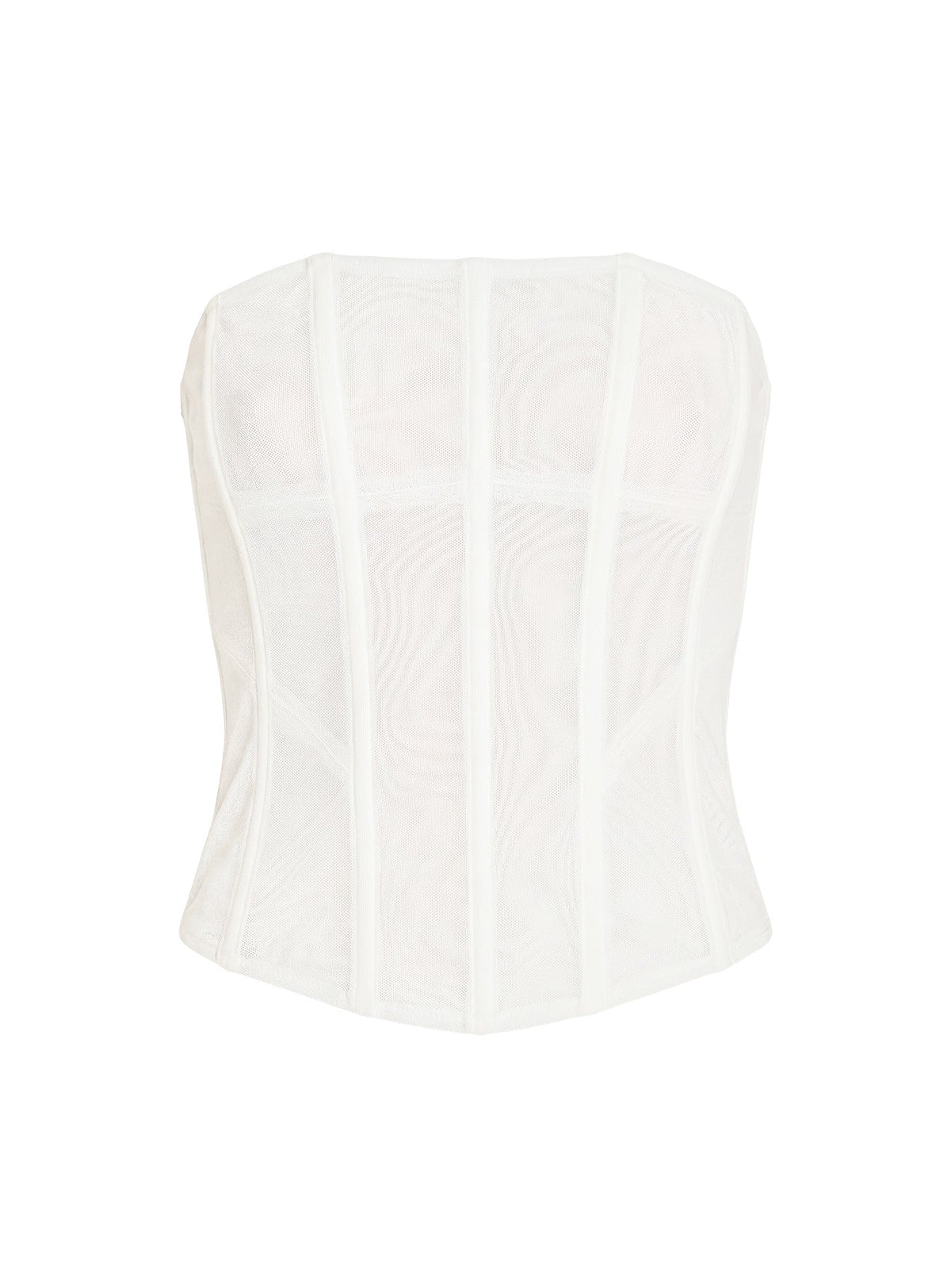 Oscuro Longline Mesh Corset Top White