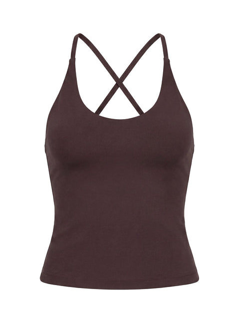 Pace Active Cross Back Tank Top Brown