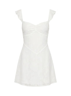 Past And Present Burnout Tie Back Mini Dress White