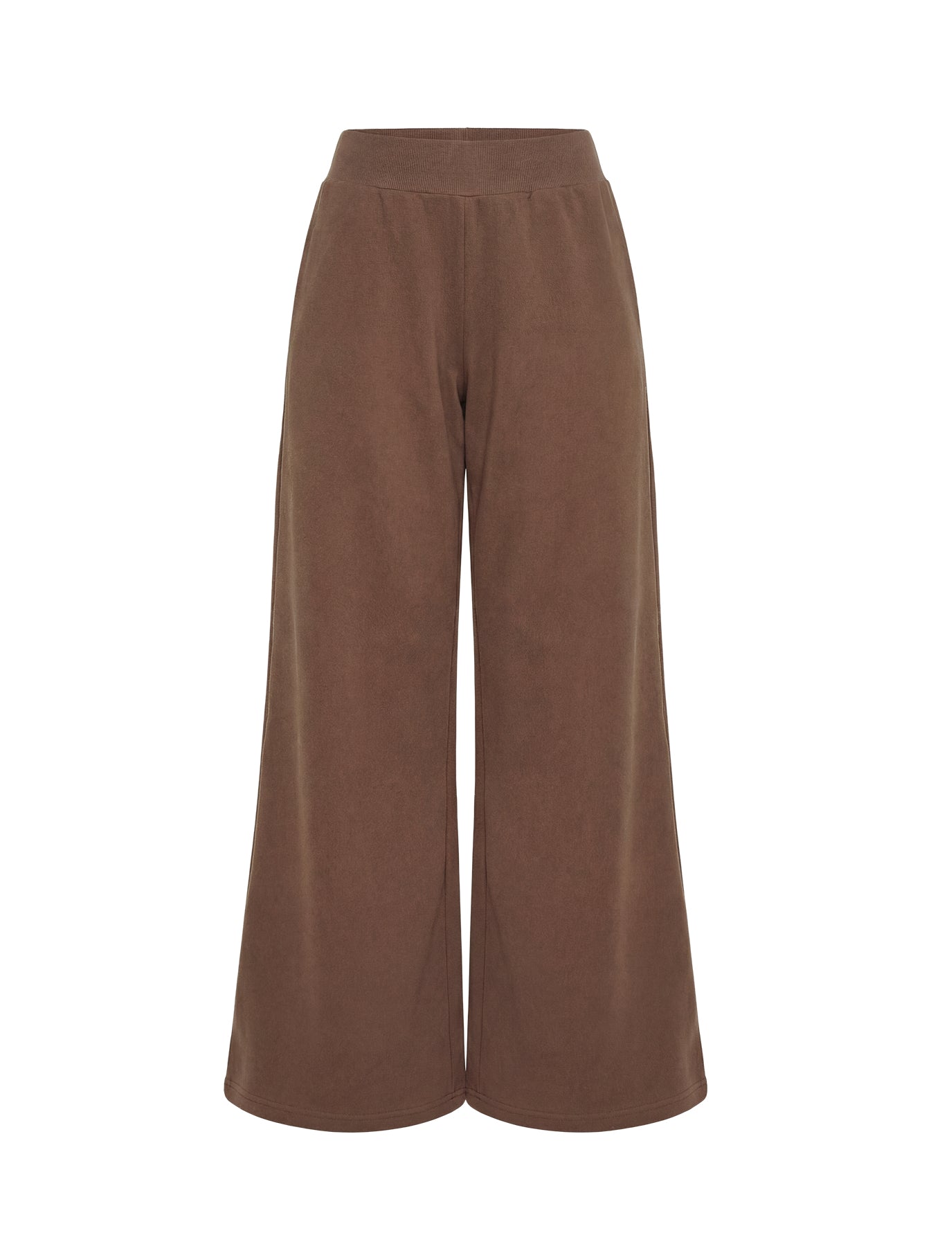 back view of model wearing Princess Polly Peaks Flared Track Pants Cocoa Mid Rise Pants 