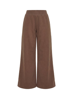 back view of model wearing Princess Polly Peaks Flared Track Pants Cocoa Mid Rise Pants 