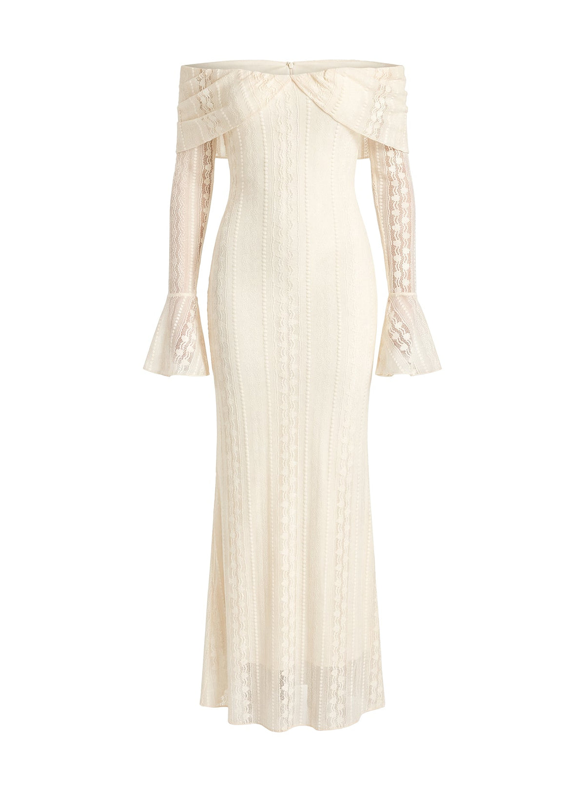 Perdita Long Sleeve Lace Maxi Dress Cream