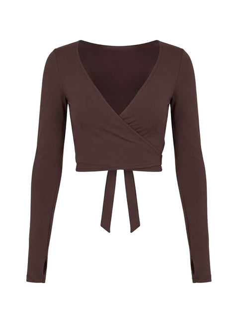 Pirouette Active Wrap Top Brown