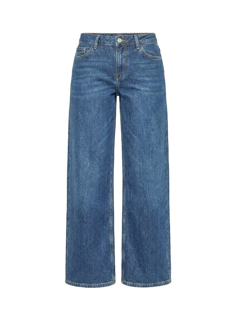 Ramos Low Rise Wide Leg Jeans Mittelblaue Waschung