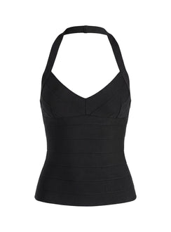 Sefina Bandage Neckholder Top Schwarz