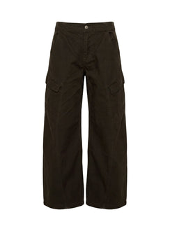 Selective Memory Low Rise Wide Leg Cargo Pants Dark Charcoal