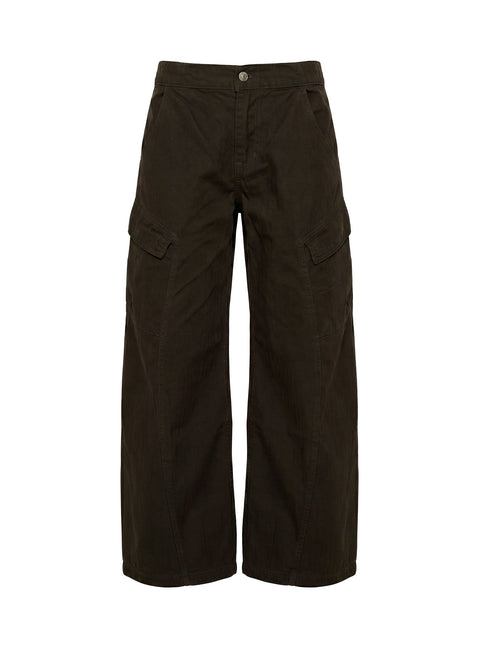 Selective Memory Low Rise Wide Leg Cargo Pants Dark Charcoal