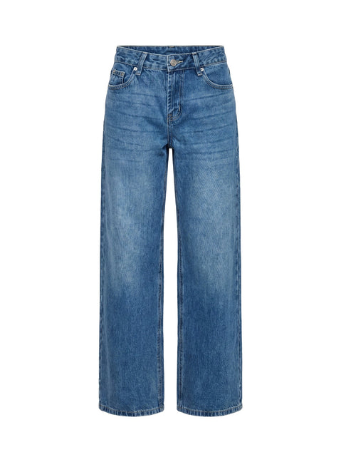 Serenitia Mid Rise Relaxed Jeans Mid Blue Wash