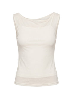 Skaia Layered Sheer Top Cream