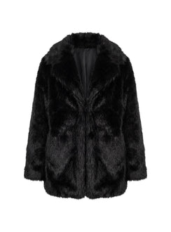 Super Trouper Faux Fur Jacket Black