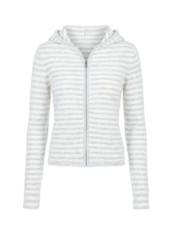 Superstars Zip Through Hoodie Grey / Cream Stripe