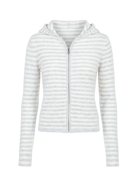 Superstars Zip Through Hoodie Grey / Cream Stripe