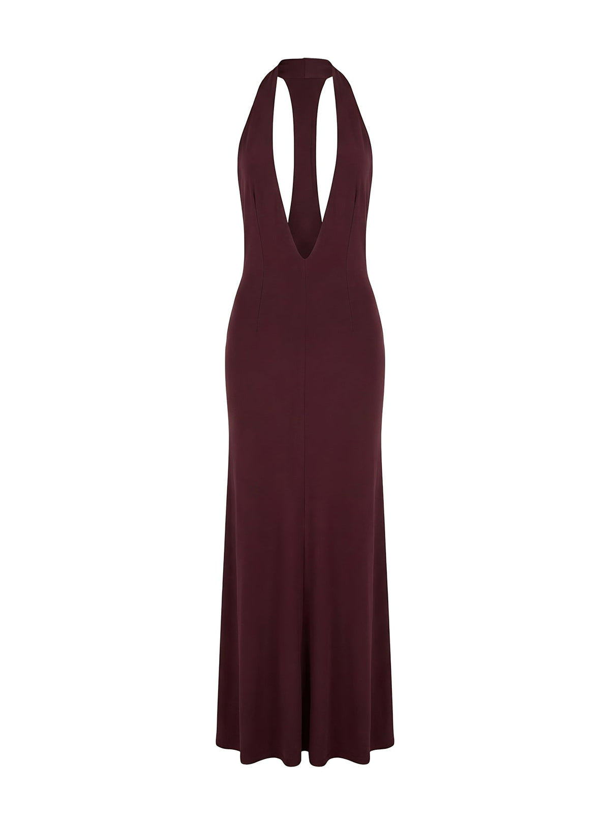 Think About Me Plunge Neck Racerback Maxi Dress Plum