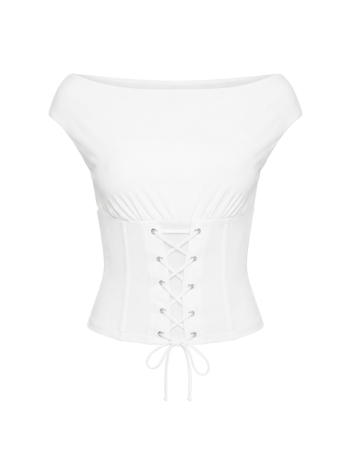 Unbothered Corset Top White