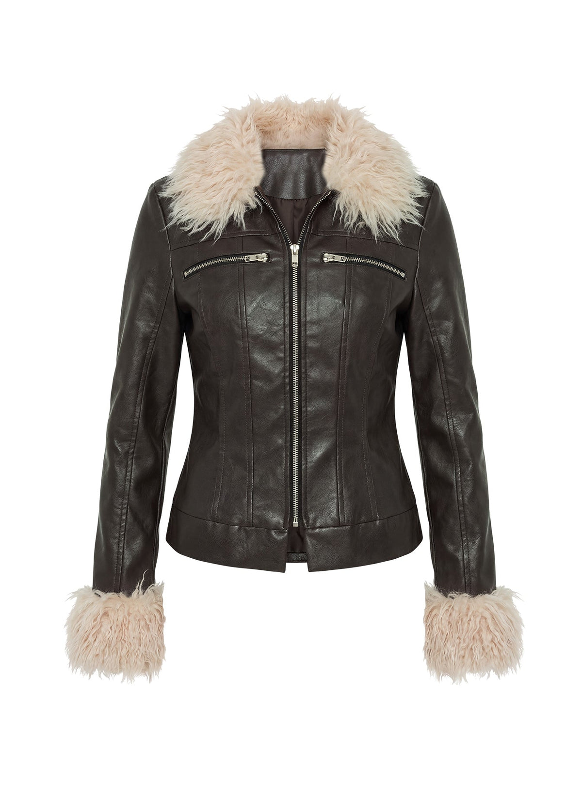 West Coaster Faux Leather Fitted Jacket Black