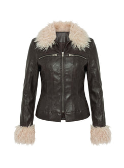 West Coaster Faux Leather Fitted Jacket Black