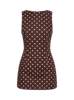 Yumiko Romper Brown Polka Dot