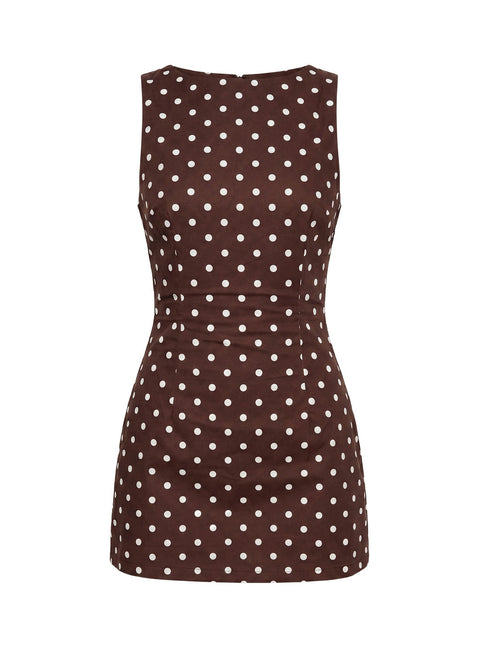 Yumiko Romper Brown Polka Dot