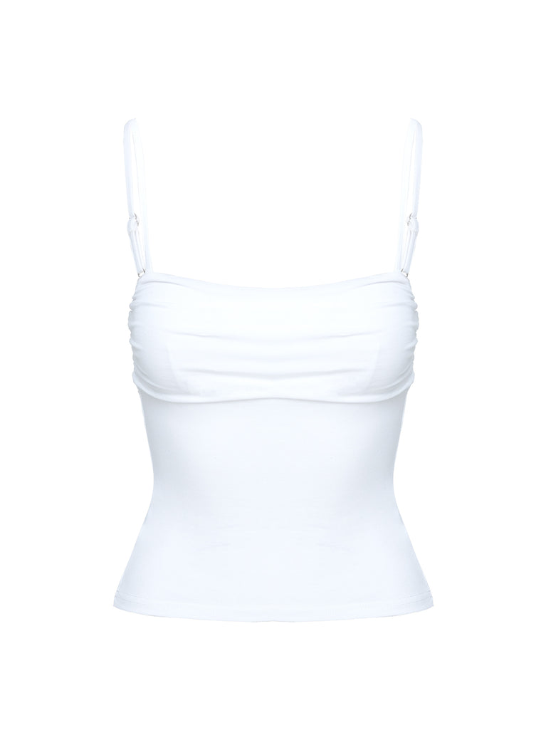 Halbert Ruched Top White