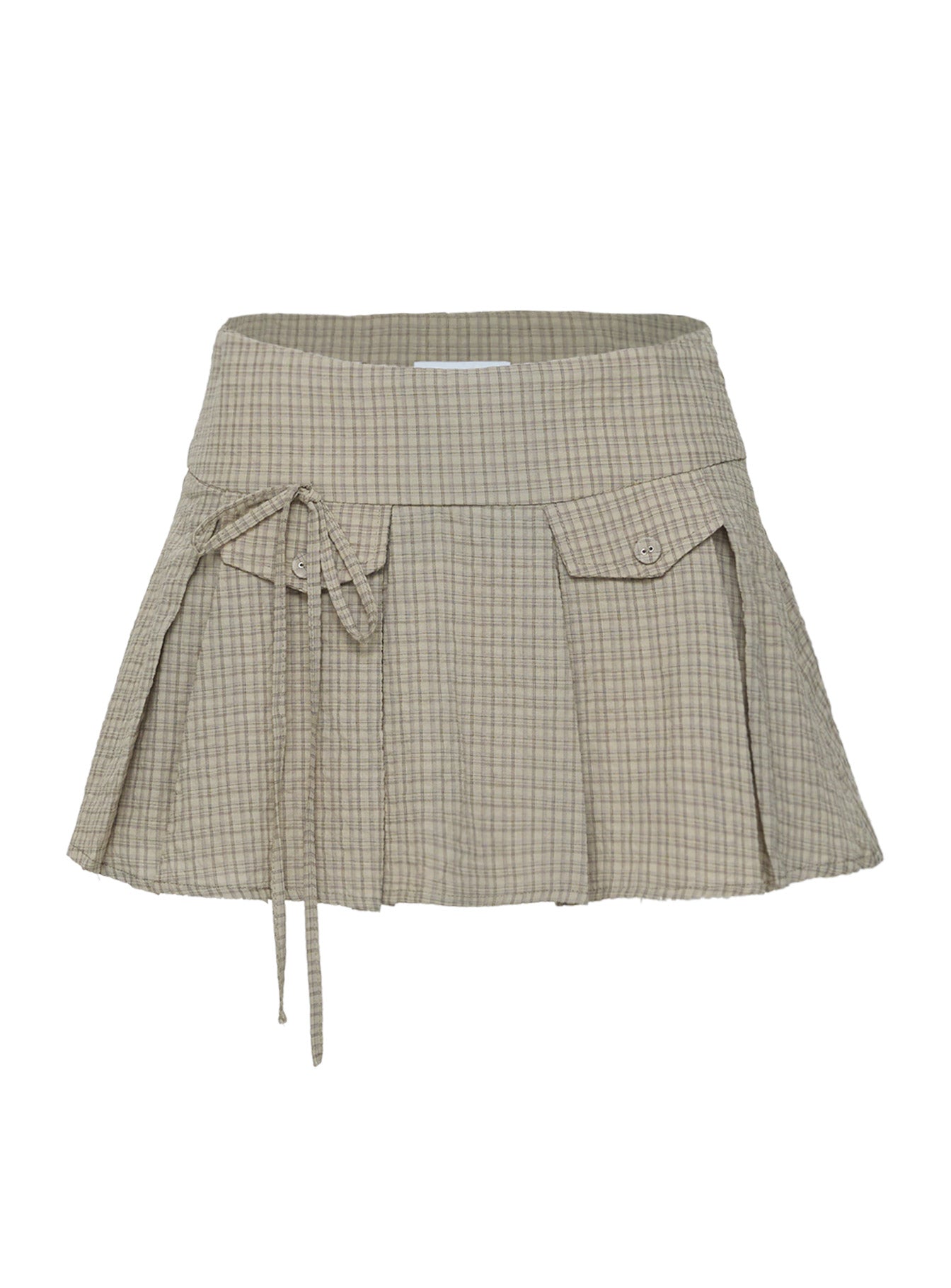 product Princess Polly Hariette Pleat Mini Skirt Brown Plaid Mini Skirts 